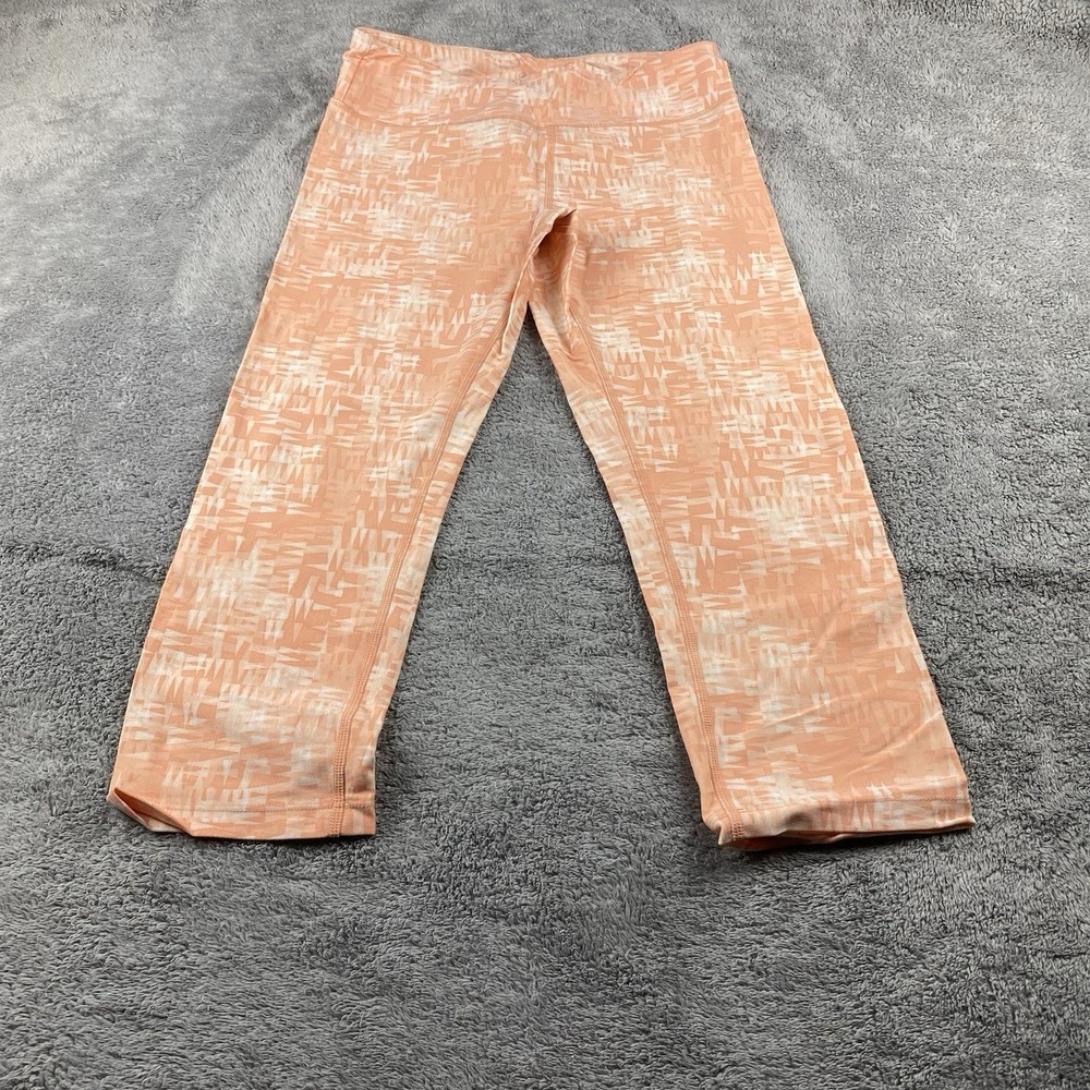 Lou & Grey Active Yoga Cropped Leggins Stretch Womens Small Orange White